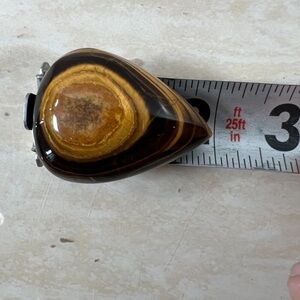 Amazing 155 Carat Tigers Eye Pendant Pear Shape Nearly 2" Long 1 3/8" Wide